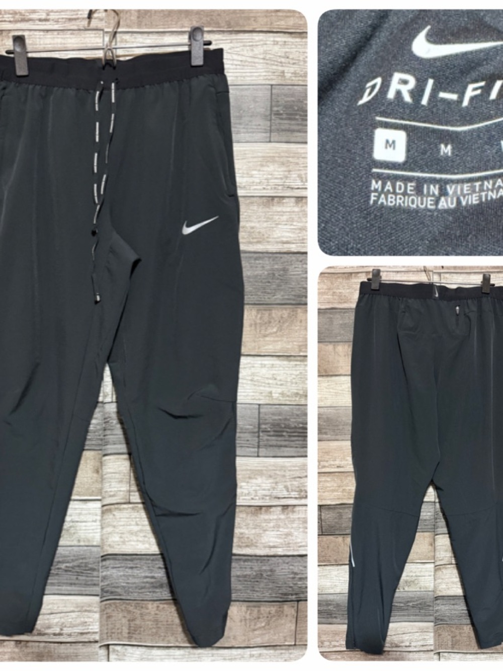 Nike Phenom Elite Dri Fit Running Pants Men’s M Black (Inseam 27.5) CV7439
